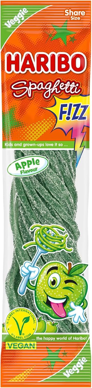Spaghetti Haribo manzana vegano