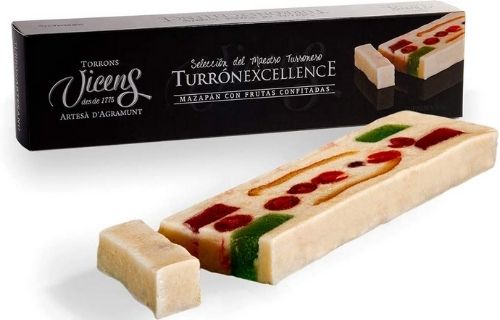 Turrón de mazapán y fruta vegano Vicens