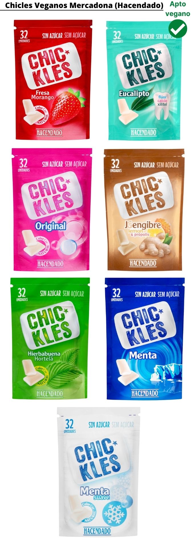 Chicles aptos para veganos Mercadona