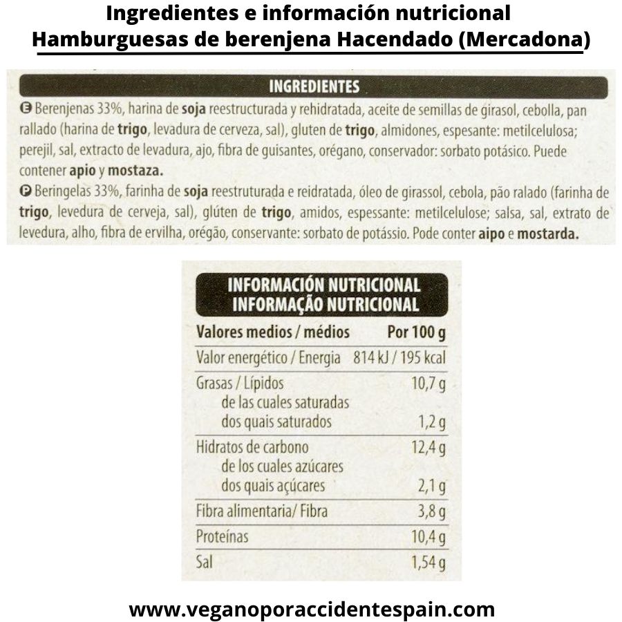 Hamburguesas de berenjena Mercadona - Hacendado - Imagen 2