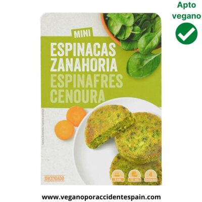 Hamburguesa vegana Mercadona de espinacas y zanahoria