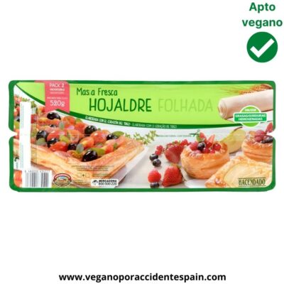 Masa de hojaldre vegana Mercadona