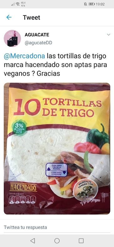 Tortillas fajitas veganas Mercadona