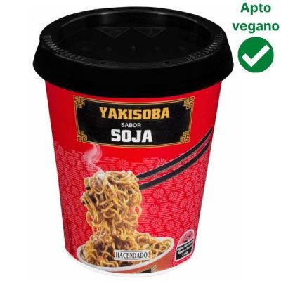 Fideos yakisoba sabor soja Mercadona veganos