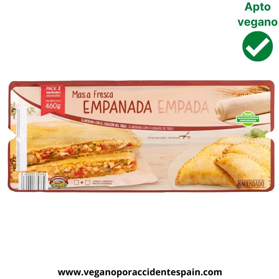 Masa para empanadas Mercadona vegana