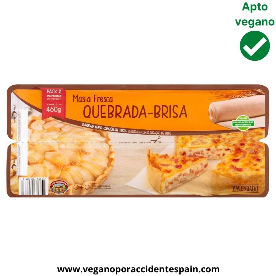 Masa quebrada Mercadona vegana