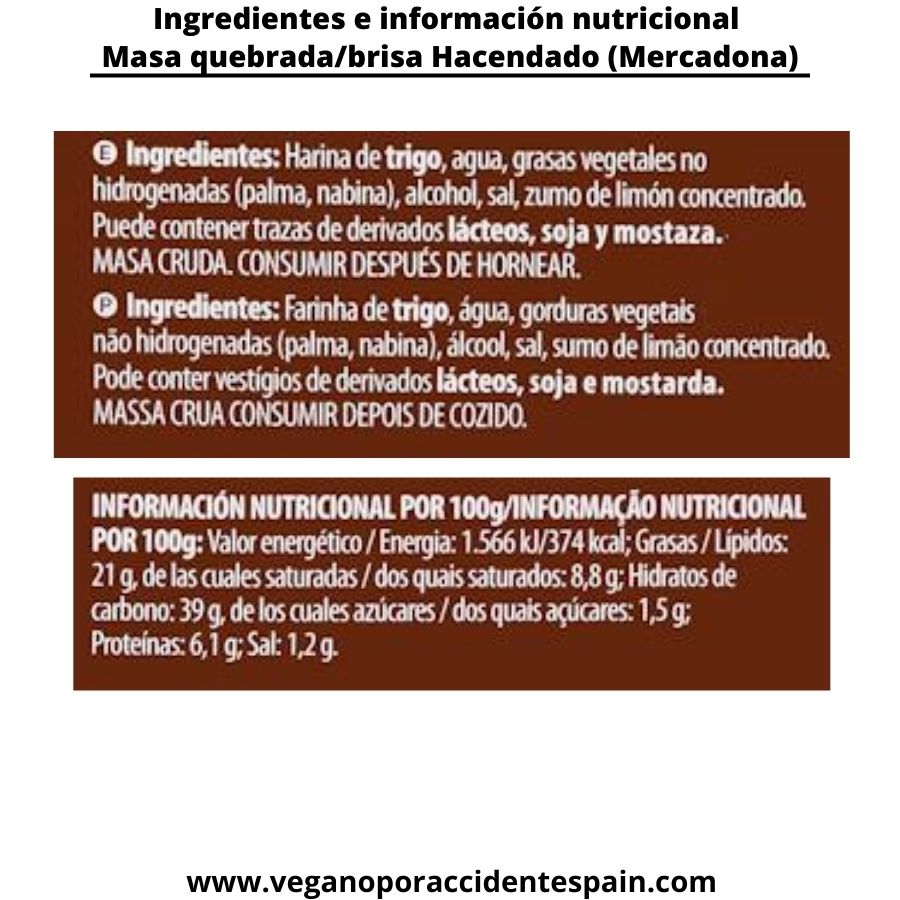 Masa quebrada Mercadona (Hacendado) - Imagen 2