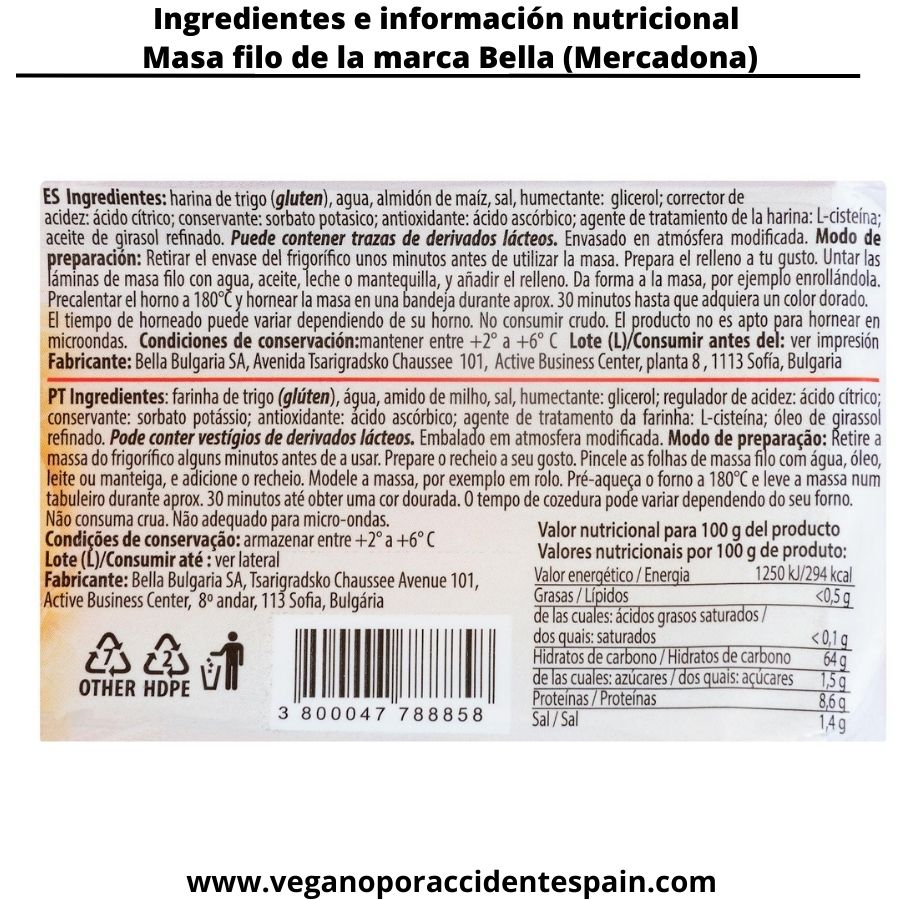 Masa filo Bella - Mercadona - Imagen 2