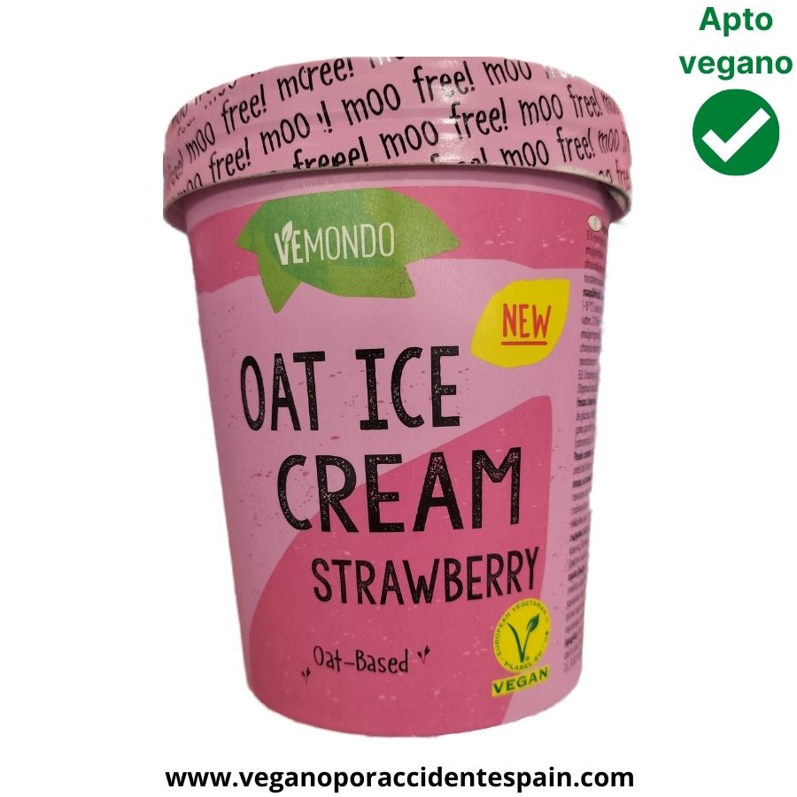 Helado de avena sabor fresa vegano Vemondo Lidl