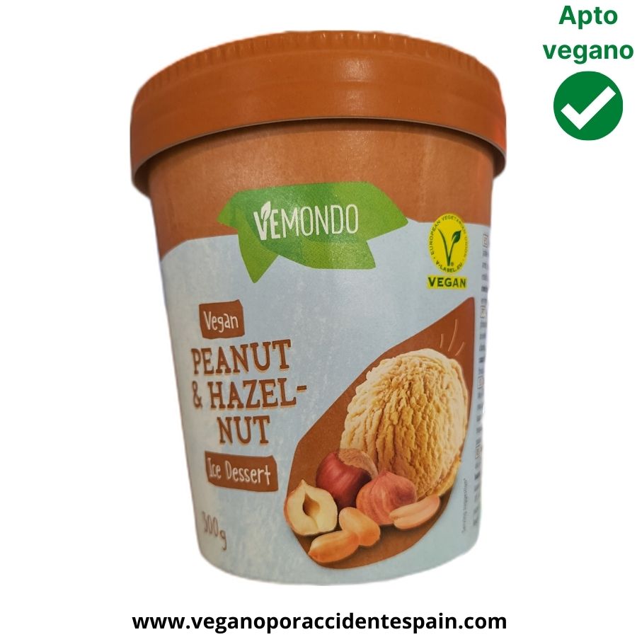Helado de cacahuete y avellana vegano Vemondo Lidl