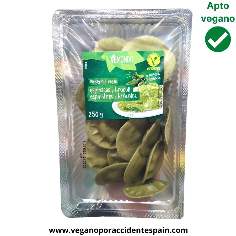 Medallones de pasta rellena de espinacas y brocoli vegana Vemondo Lidl