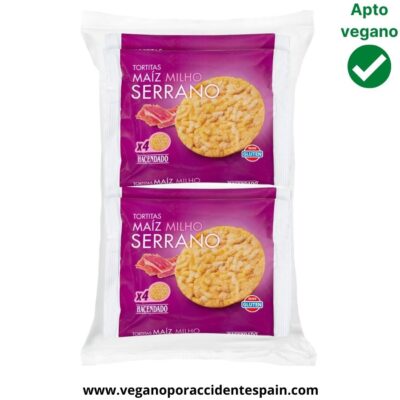 Tortitas de maiz sabor jamon serrano Mercadona veganas
