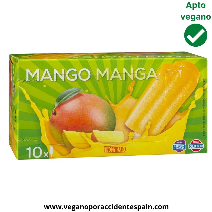 Helado de hielo sabor Mango Mercadona vegano